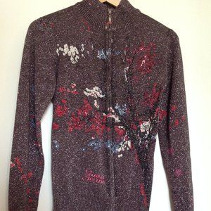 Guess Jeans 1981 Sparkly Zip-Up Sweater